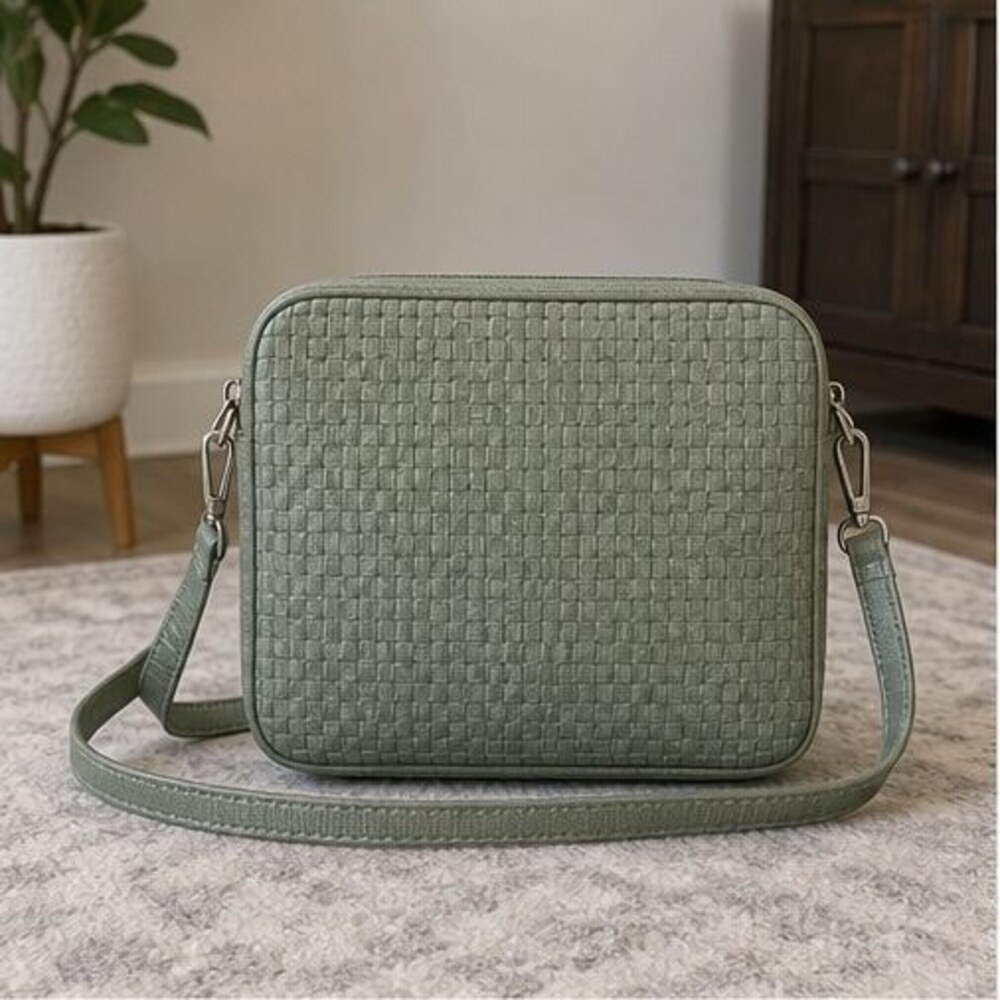Sage Woven Crossbody Bag